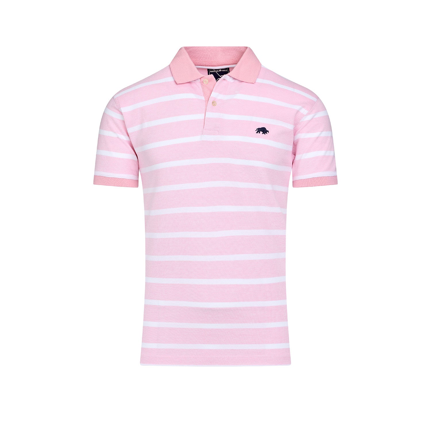 Birdseye Stripe Pique Polo - Pink