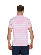 Birdseye Stripe Pique Polo - Pink