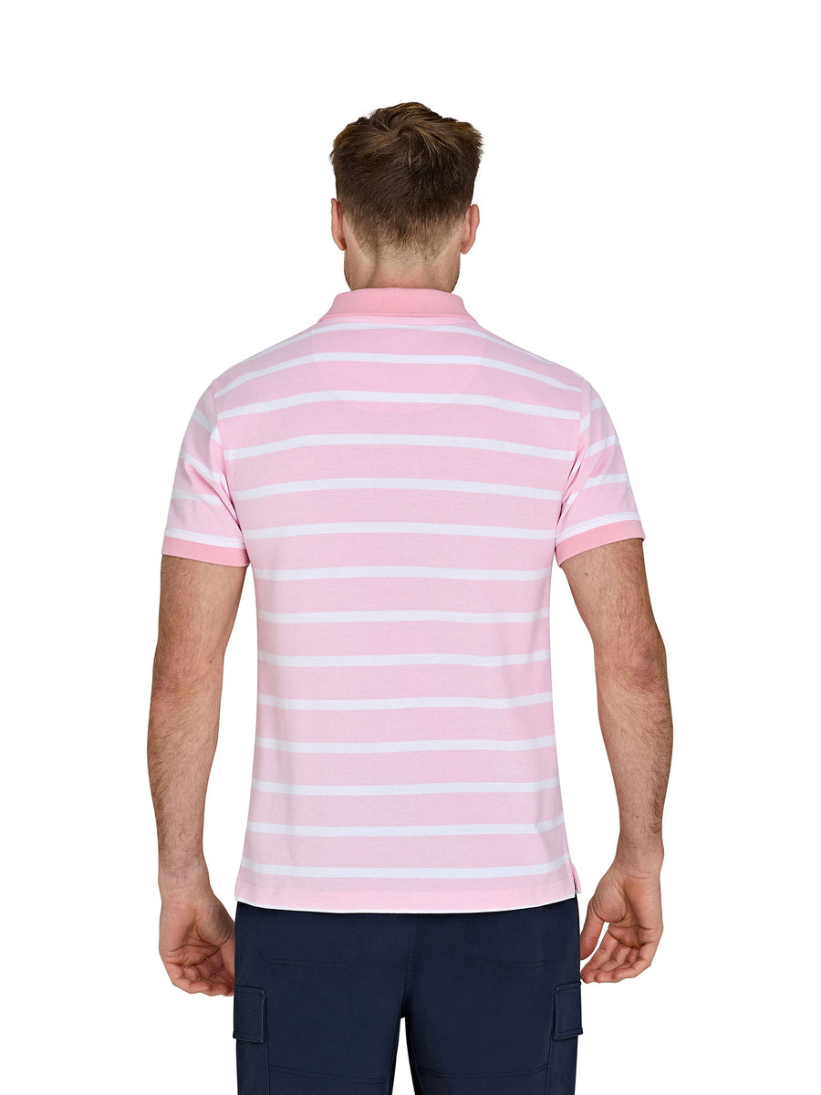 Birdseye Stripe Pique Polo - Pink – Raging Bull Clothing