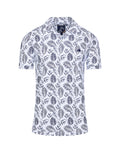 Floral Print Jersey Polo - Navy