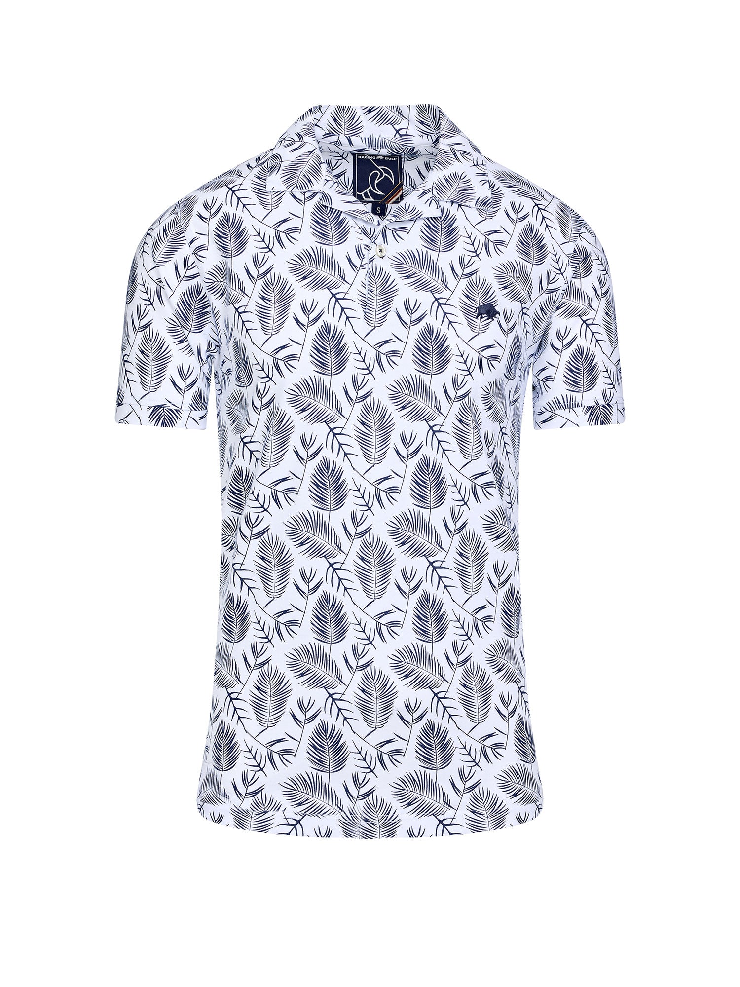 Floral Print Jersey Polo - Navy