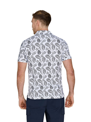 Floral Print Jersey Polo - Navy