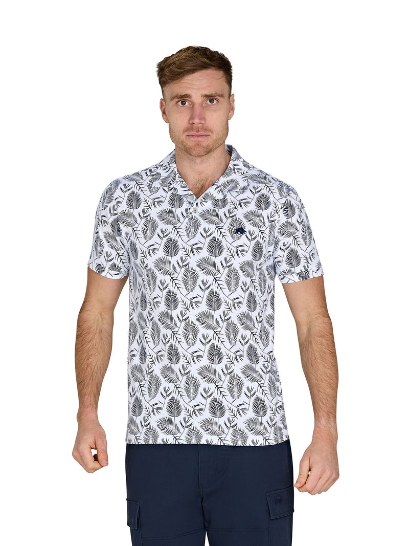 Floral Print Jersey Polo - Navy