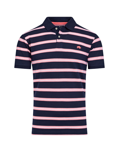 Trio Stripe Polo - Navy