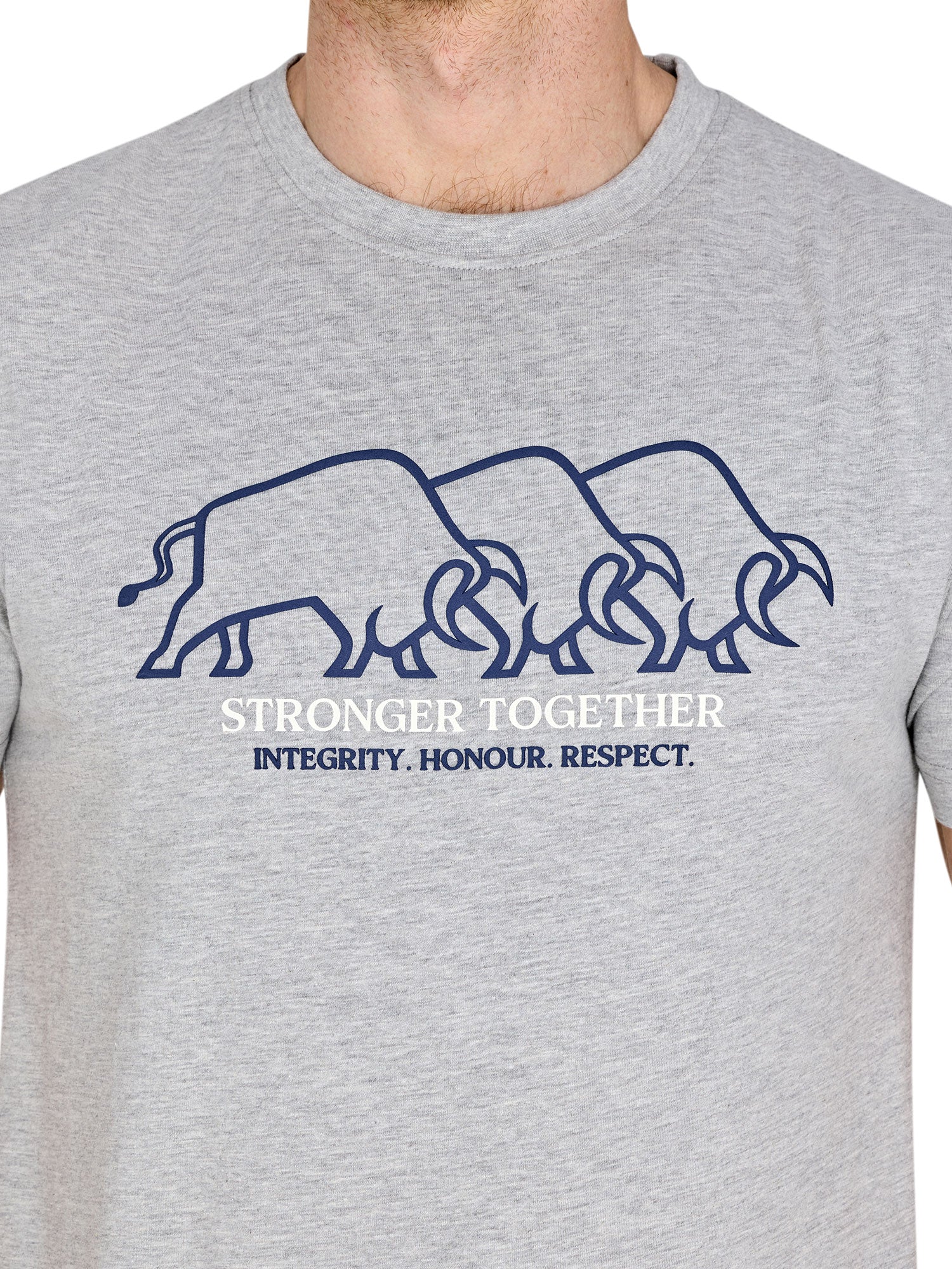 YFC Bull Herd High Build T-Shirt - Light Grey Marl
