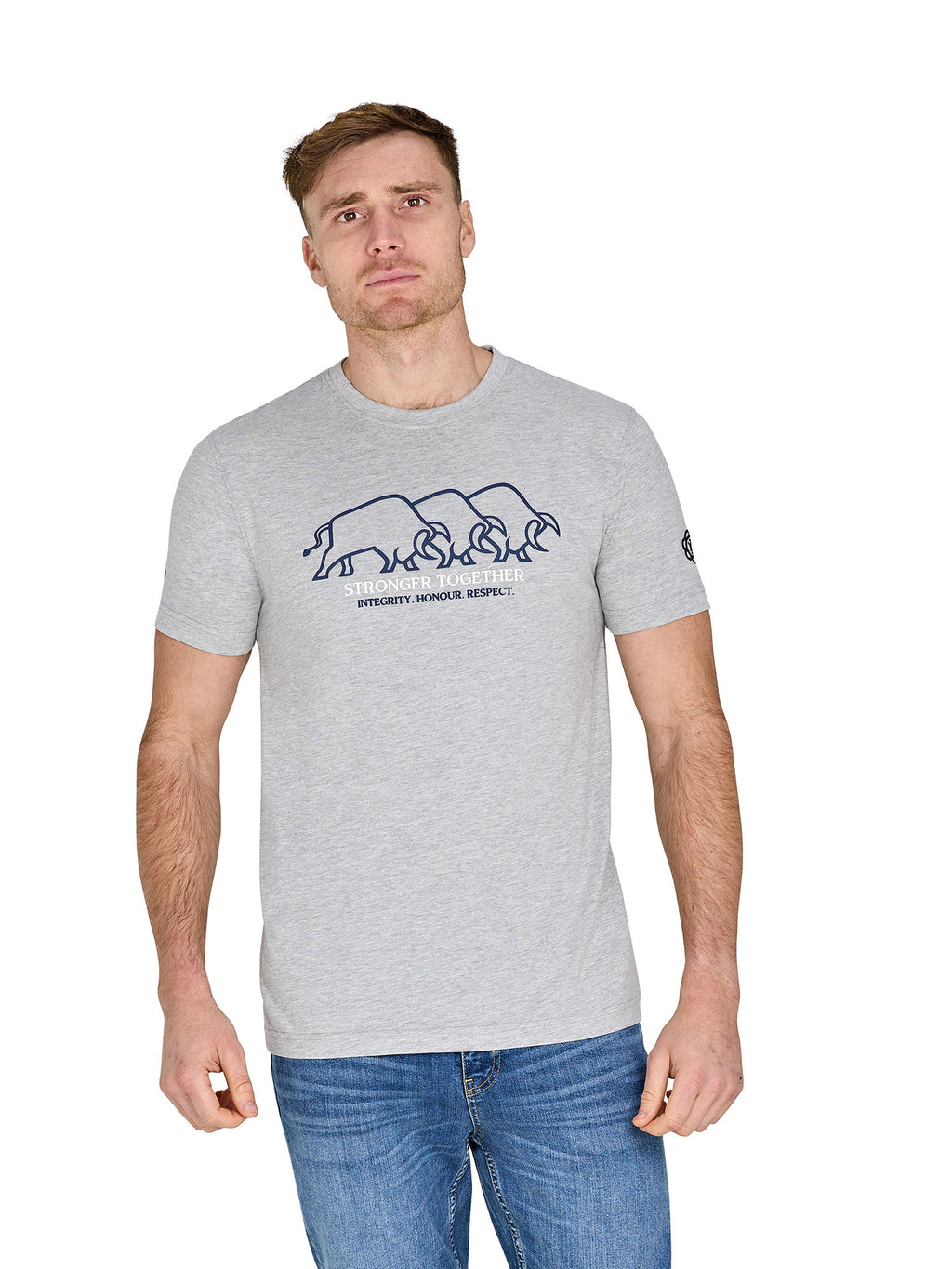YFC Bull Herd High Build T-Shirt - Light Grey Marl
