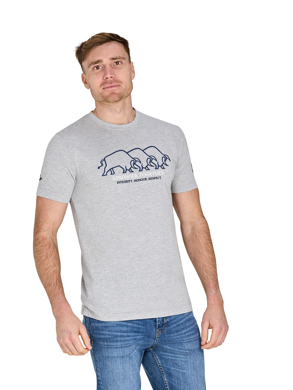 YFC Bull Herd High Build T-Shirt - Light Grey Marl