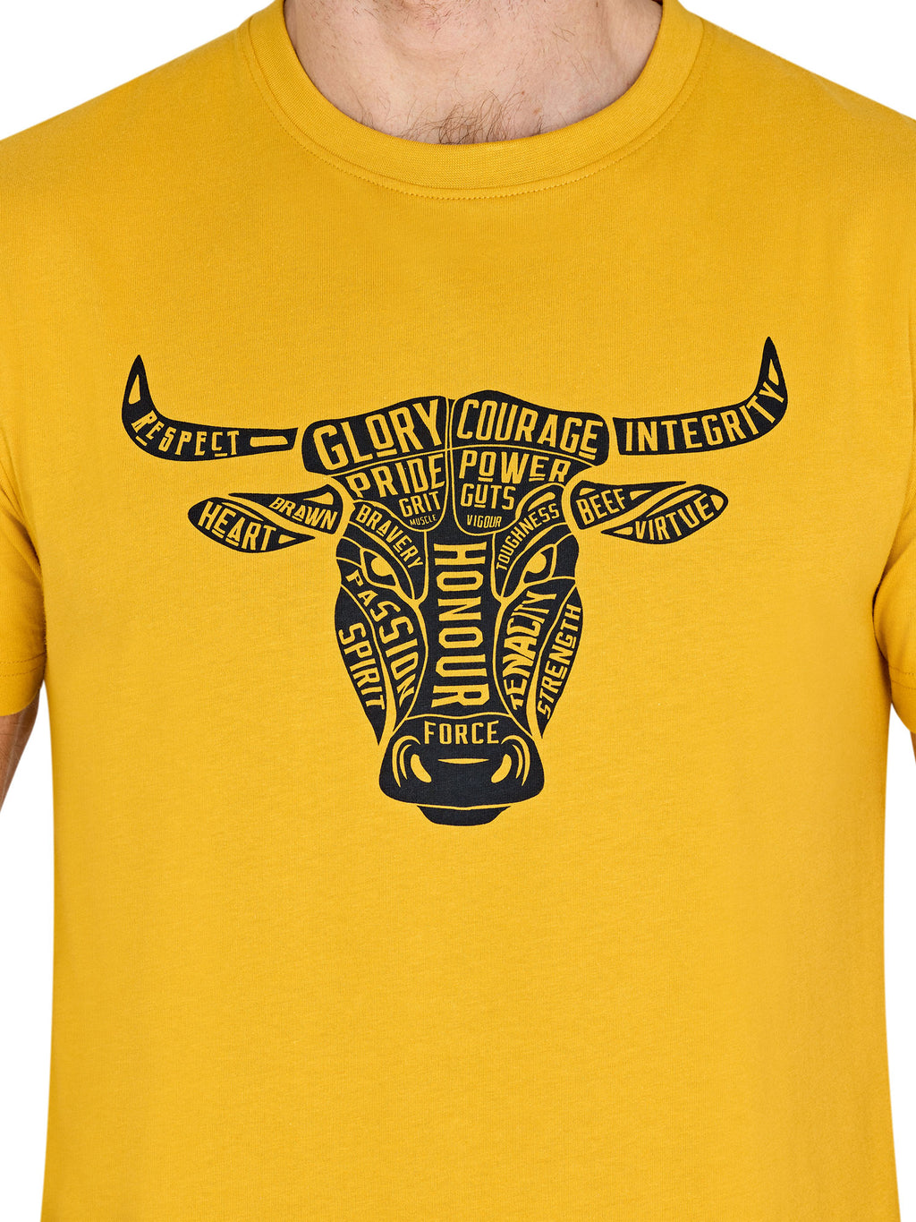 YFC Word Bull Head T-Shirt - Yellow