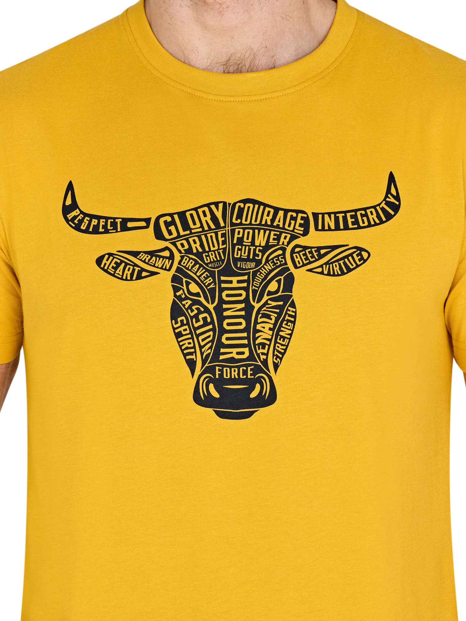 YFC Word Bull Head T-Shirt - Yellow