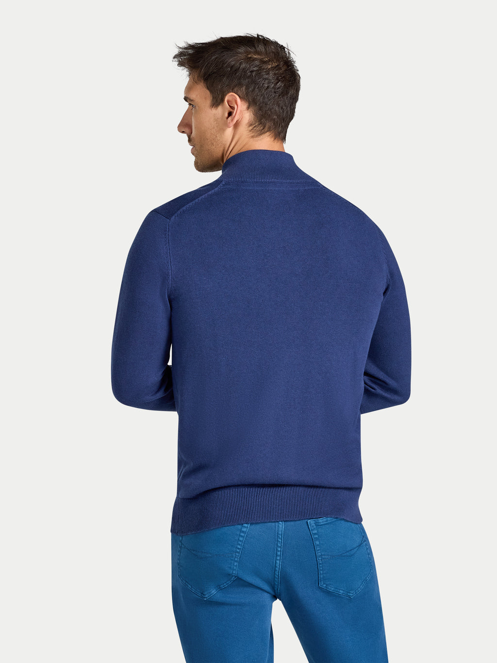 Zip Through Knitted Cardigan - Navy