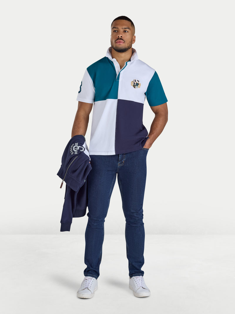 Cut & Sew Harlequin Rugby - Teal