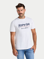 Embroidered Mountains T-Shirt - Ecru Marl
