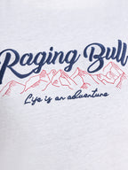 Embroidered Mountains T-Shirt - Ecru Marl