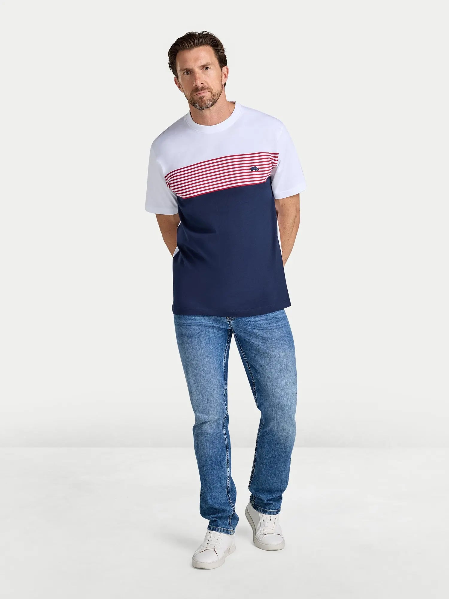 Engineered Stripe T-Shirt - Navy