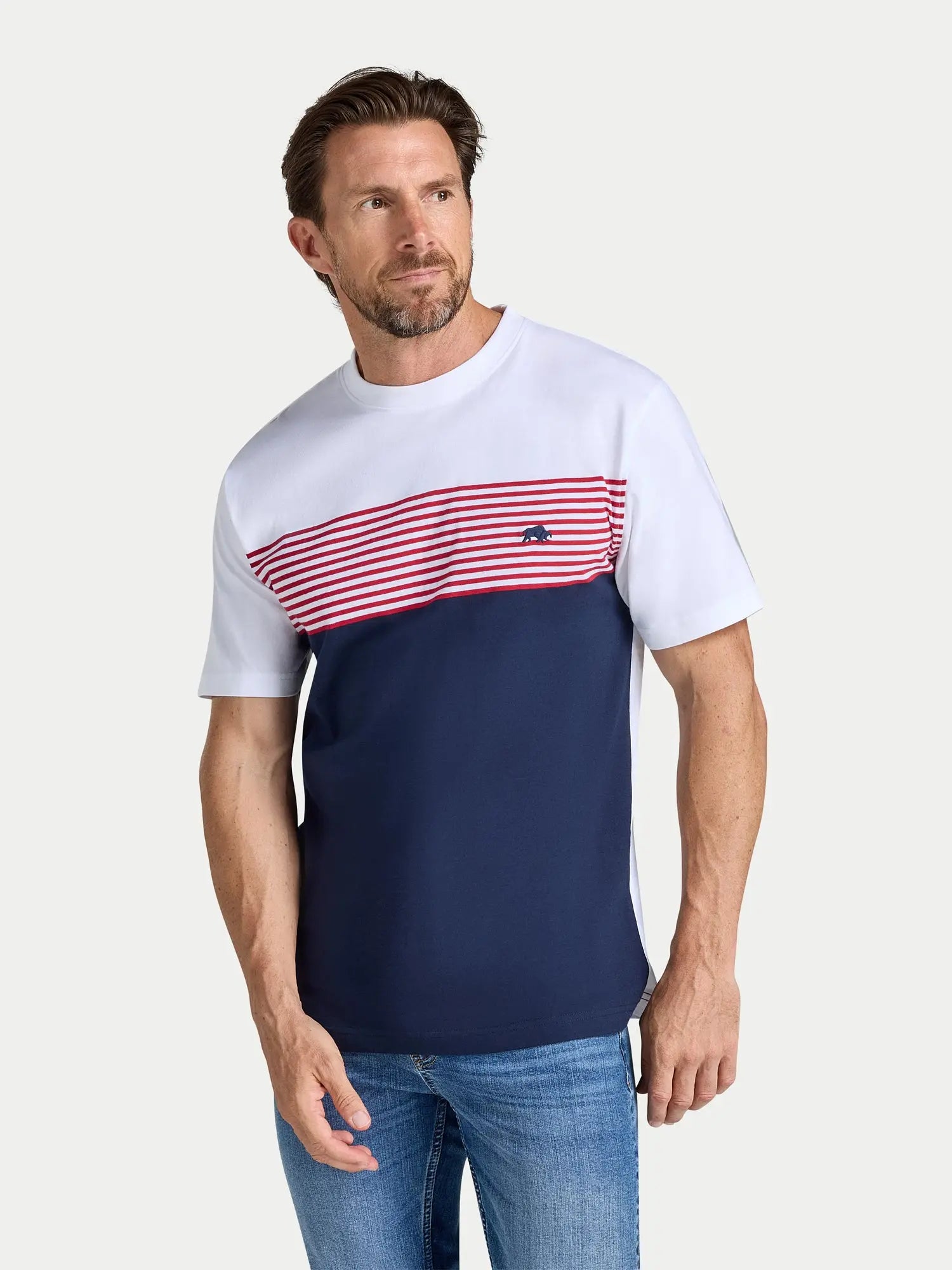 Engineered Stripe T-Shirt - Navy