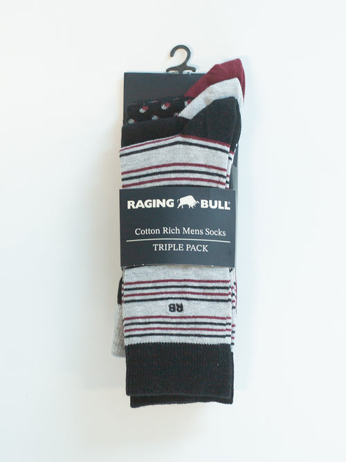 3 Pack Cotton Socks - Navy