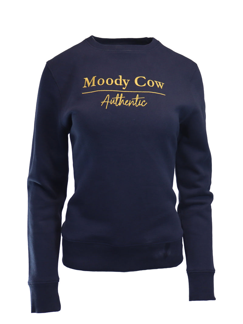 Moody Cow Authentic Crew Neck Sweat - Navy