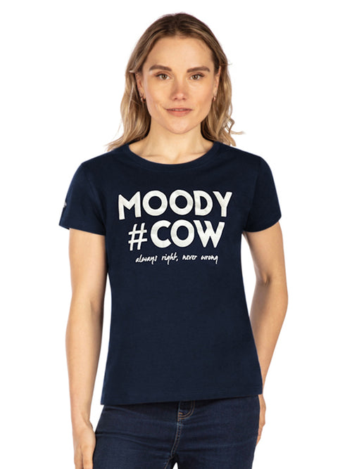 Moody Cow Always Right T-Shirt - Navy