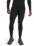 A man standing straight, wearing black compression leggings and a matching long-sleeve top, with the iconic Raging Bull logo visible on the waistband.