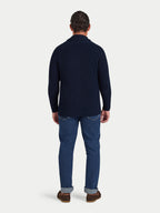 Button Up Shawl Cardigan - Navy