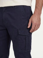 Raging Bull Cargo trousers in navy, side detail. 