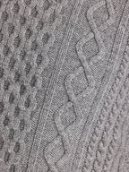 Chunky Cable Crew Neck Knit - Grey Marl