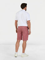 Man wearing Raging Bull Classic Chino Shorts in Berry, back. 