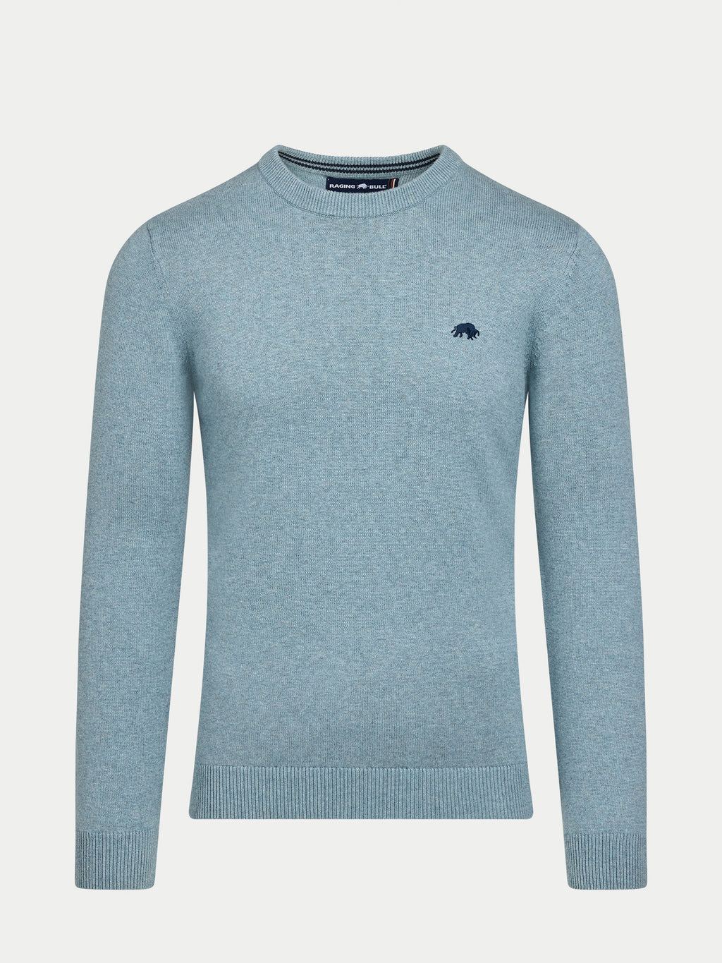 Classic Crew Neck Cotton/Cashmere Knit - Green Marl