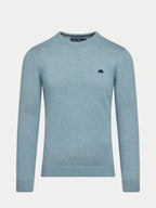 Classic Crew Neck Cotton/Cashmere Knit - Green Marl