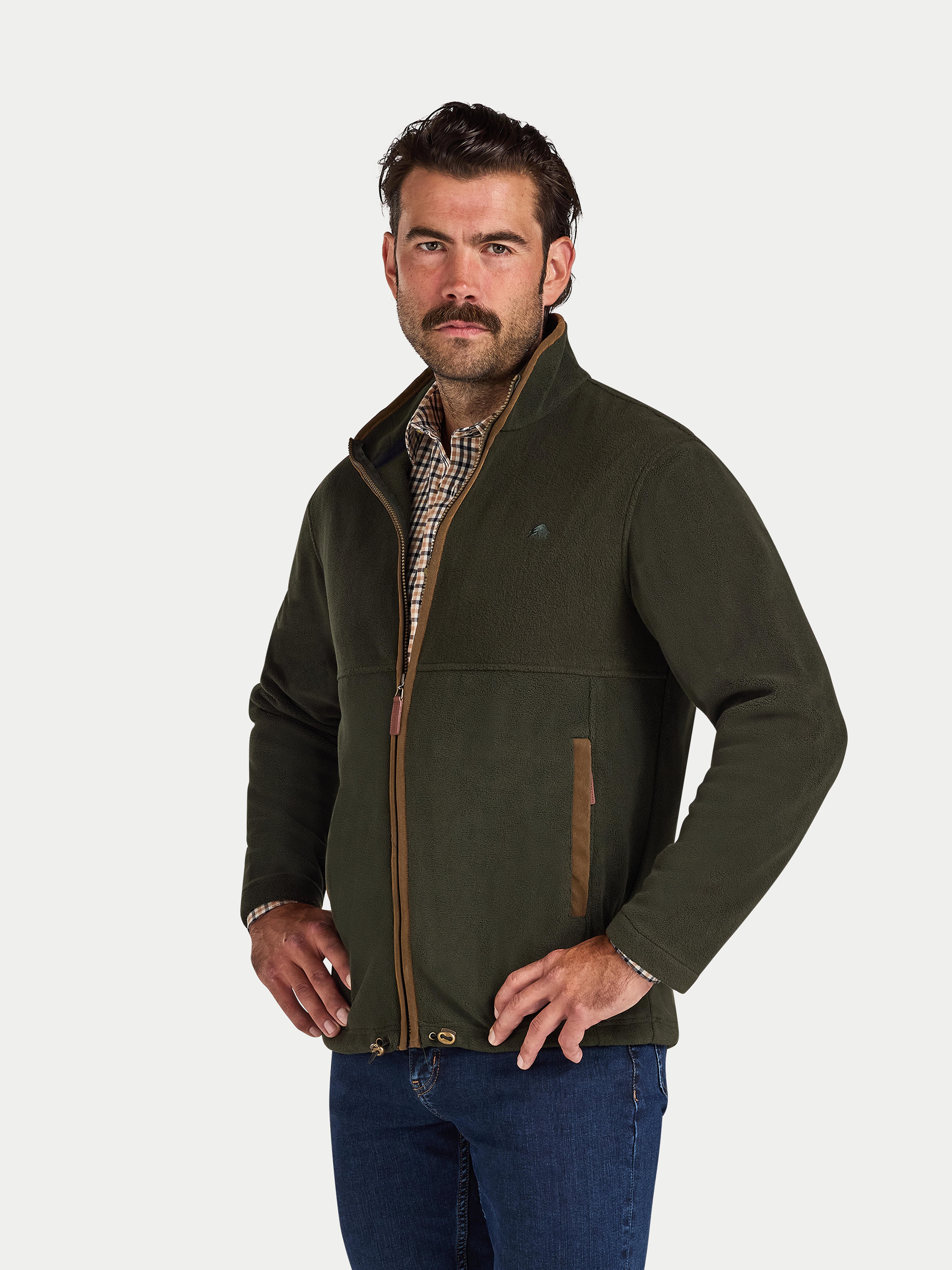 Men's Fleece Zip Through Jacket Forest | Raging Bull – Raging Bull