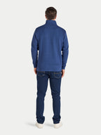 Classic French Rib Quarter Zip Sweat - Denim Blue