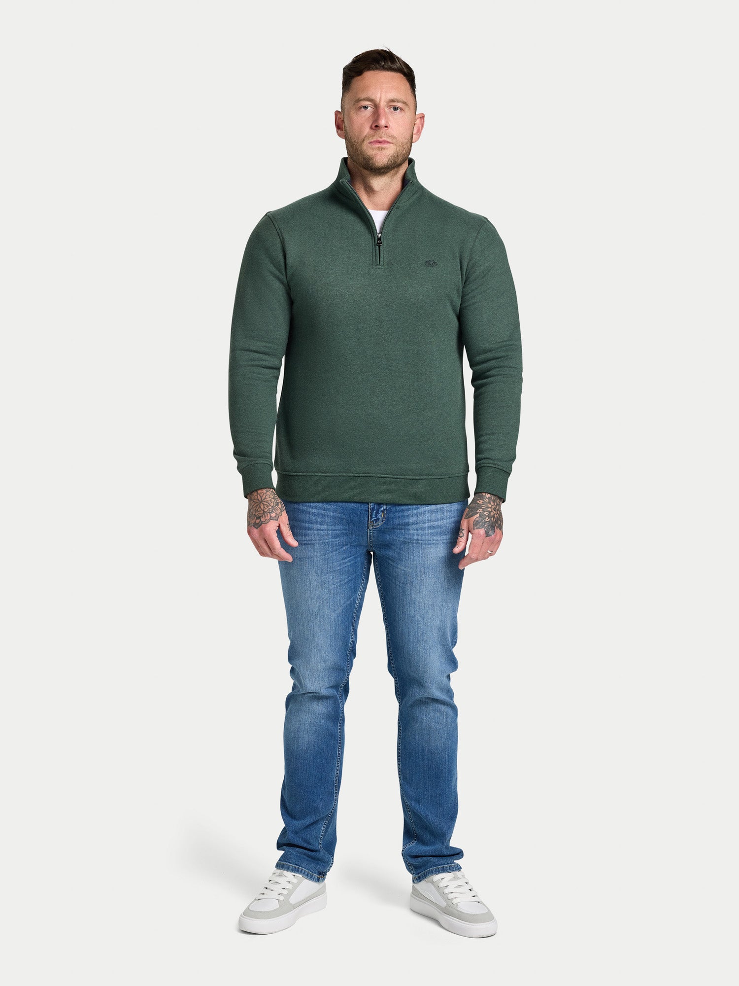 Classic Jersey Quarter Zip Sweat - Forest