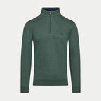 Green half-zip sweatshirt on a light gray background