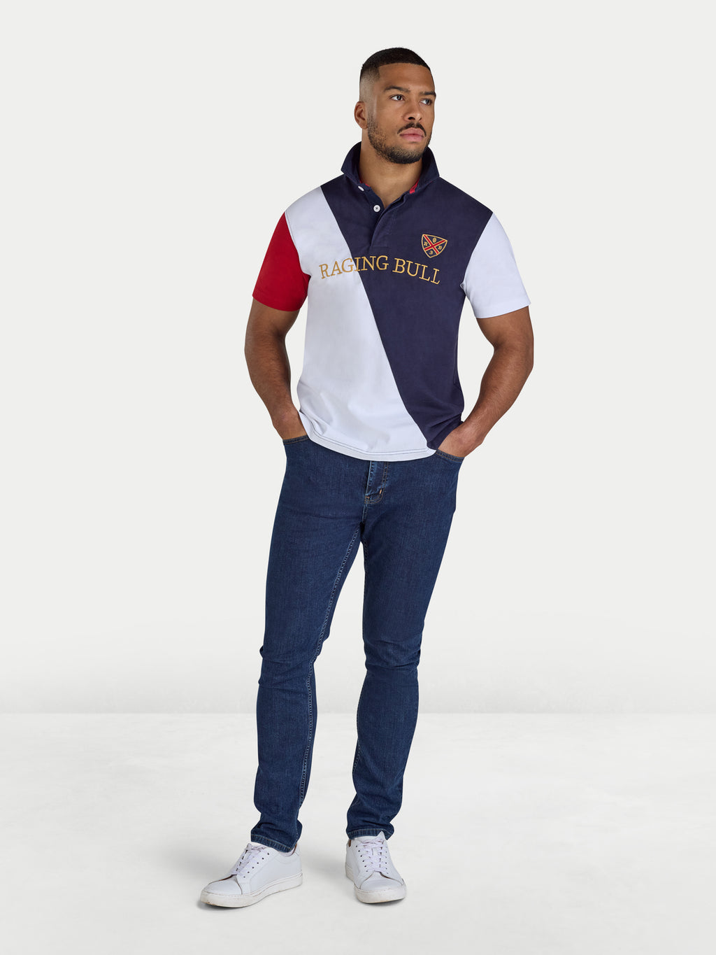Diagonal Panel Rugby - Navy