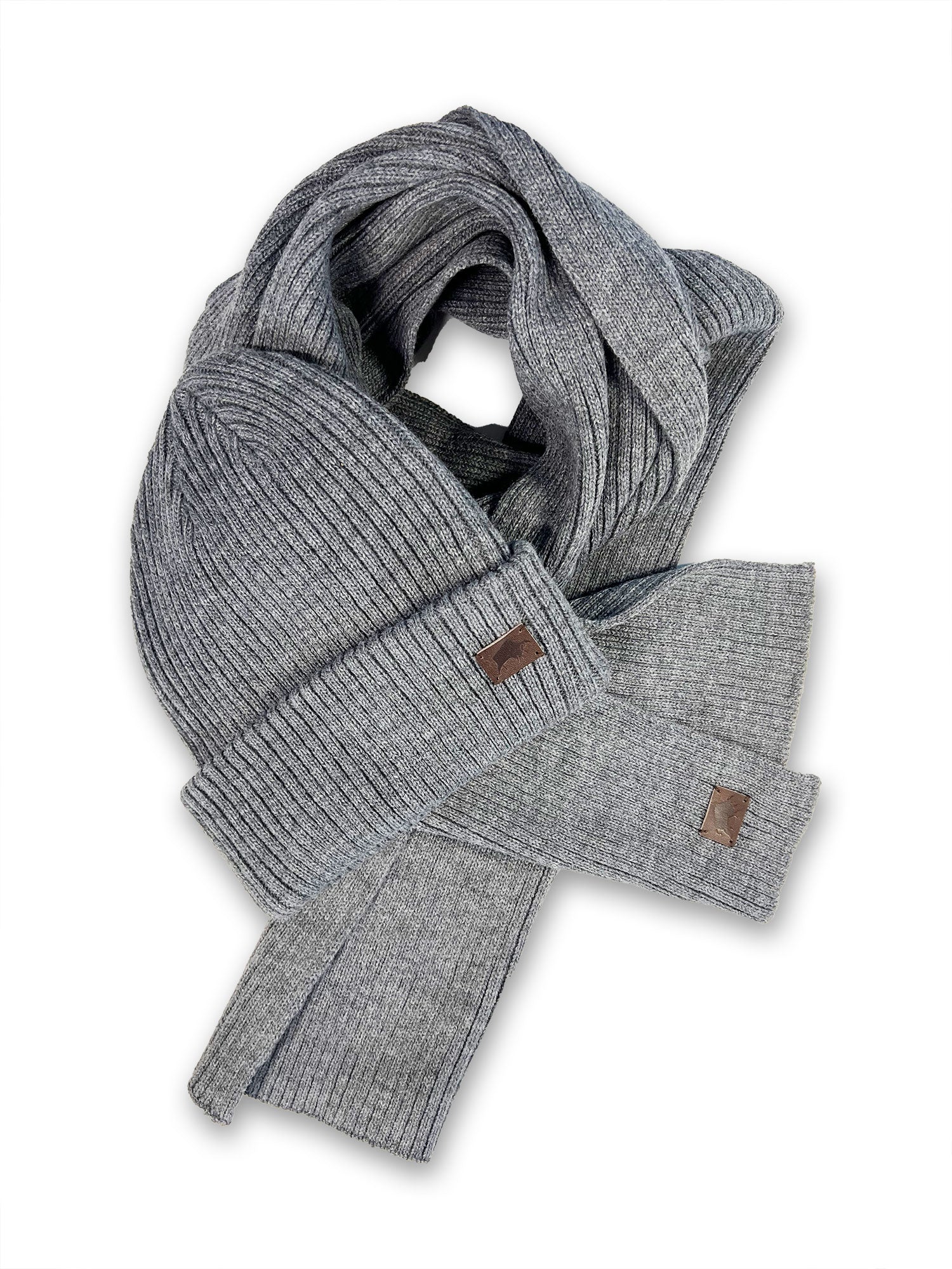 Hat & Scarf Set - Dark Grey Marl