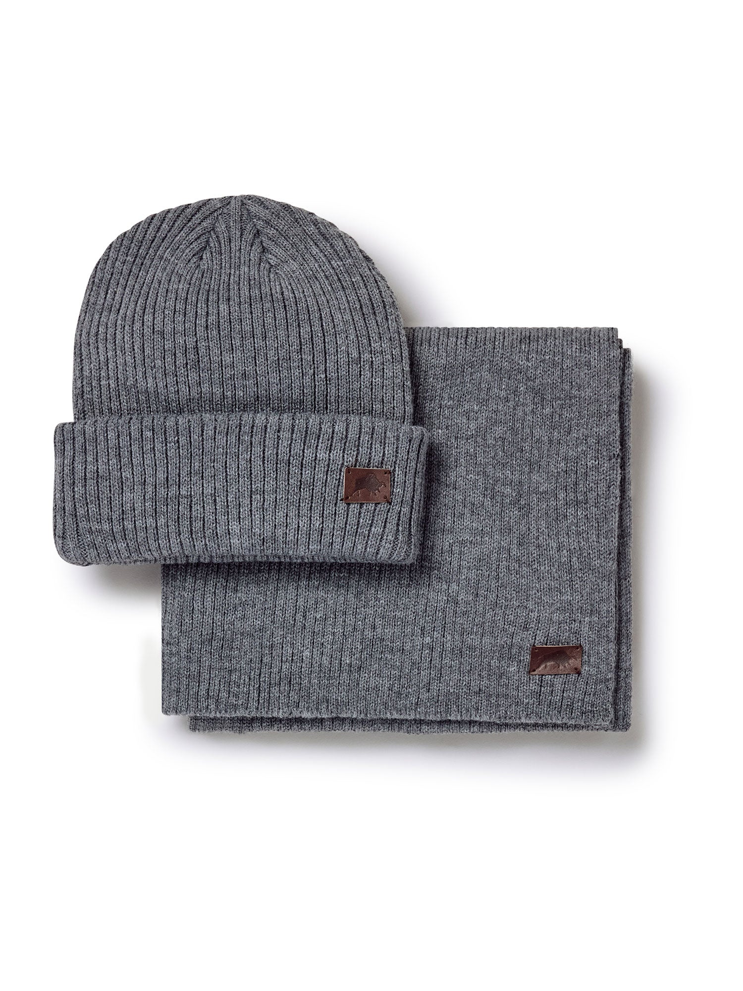 Hat & Scarf Set - Dark Grey Marl