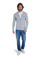 Knitted Baseball Cardigan - Grey Marl