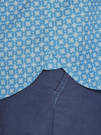 Long Sleeve Diamond Pattern Shirt - Denim Blue