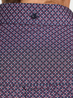 Patterned shirt with geometric design on a plain background
