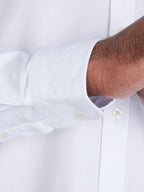 Raging Bull Classic Oxford Long Sleeve Shirt in White, cuff detail, available in sizes S-6XL