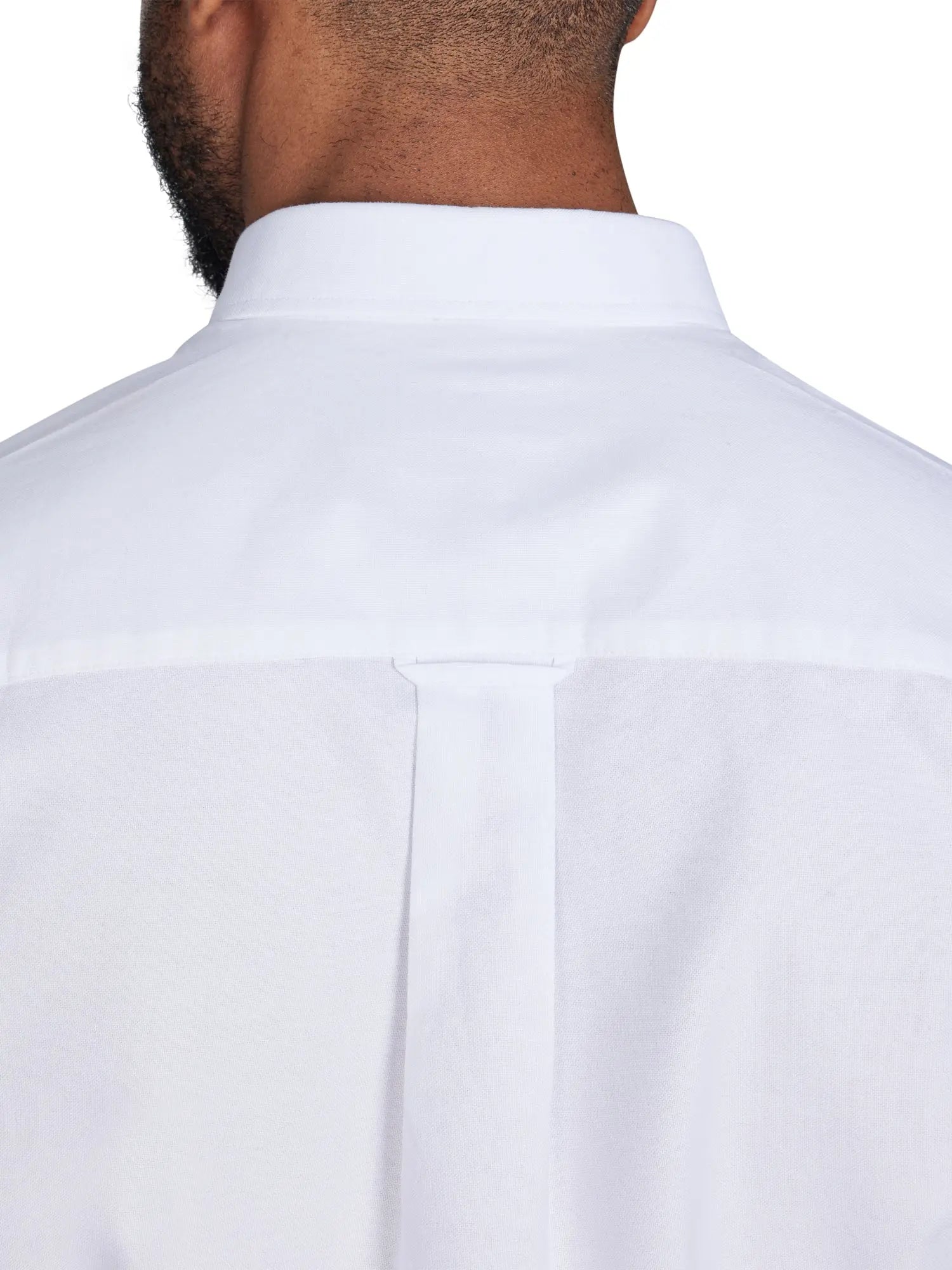 Raging Bull Classic Oxford Long Sleeve Shirt in White, back collar detail, available in sizes S-6XL