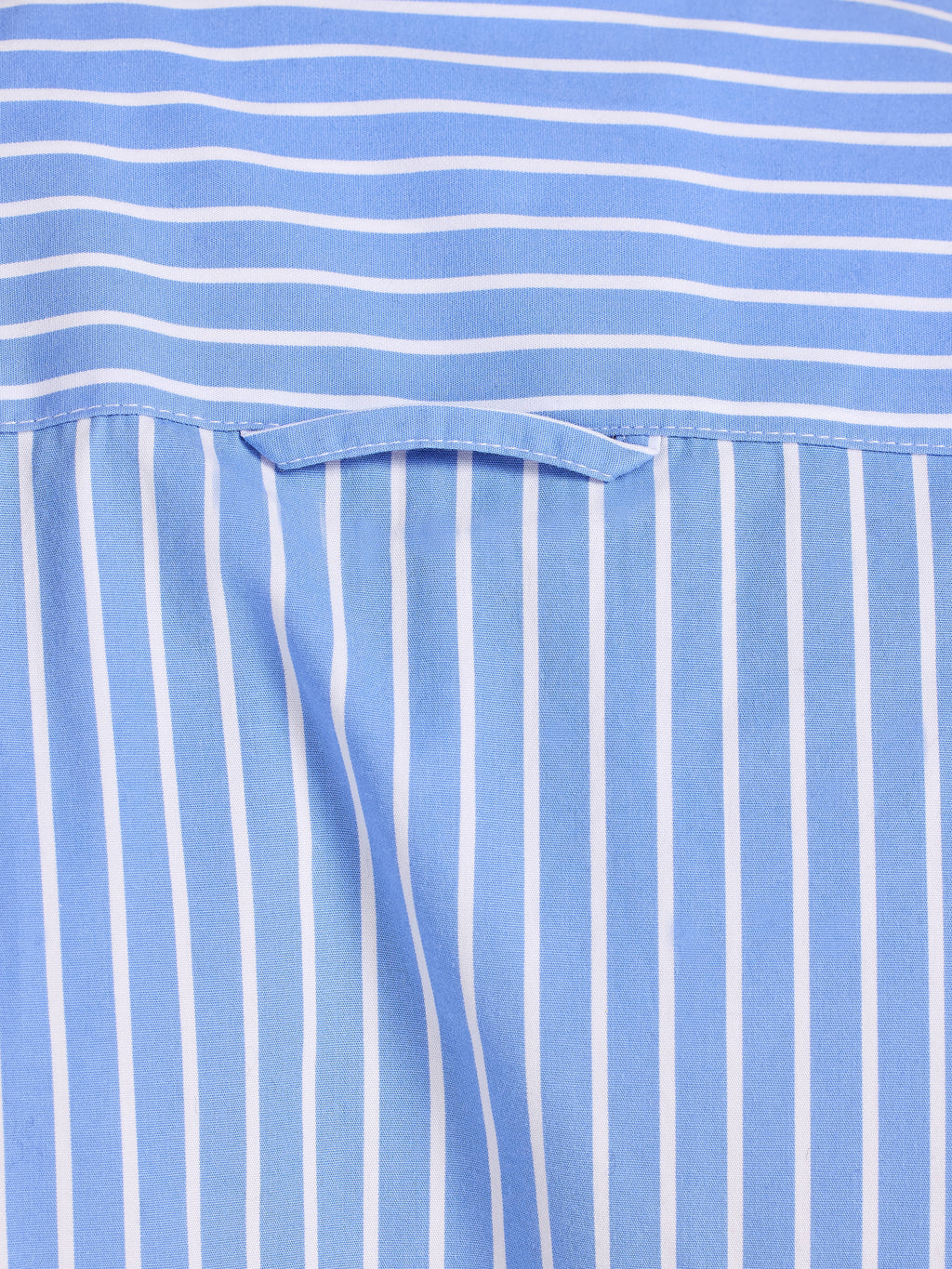 Raging Bull Classic Stripe Long Sleeve Shirt in Mid Blue, back detail, available in sizes S-6XL