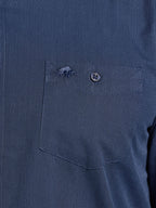 Long Sleeve Dash Dobby Cotton Shirt  - Navy