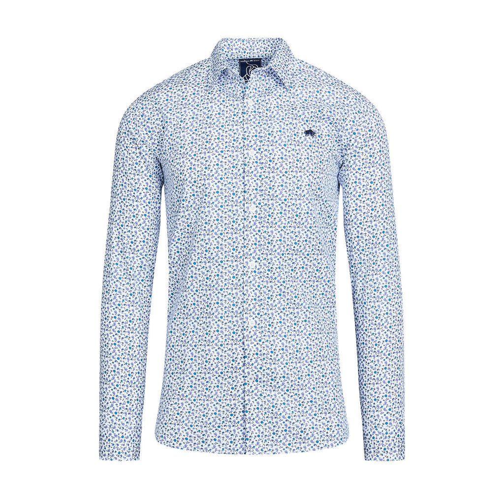 Long Sleeve Floral Pattern Shirt - Purple Clearance
