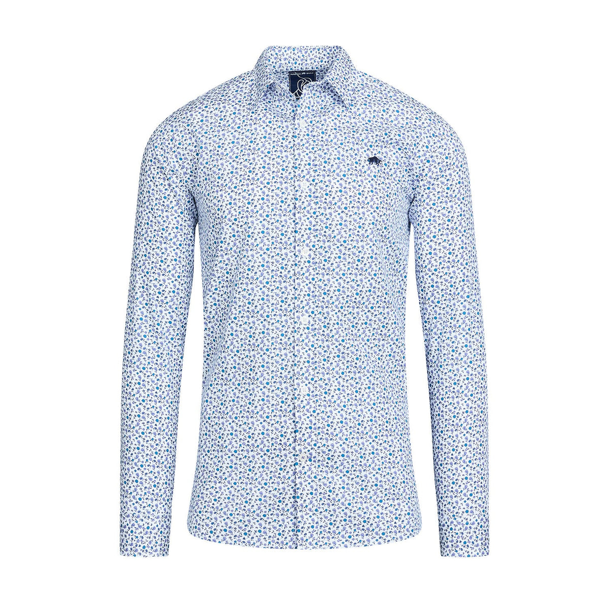 Long Sleeve Floral Pattern Shirt - Purple Clearance