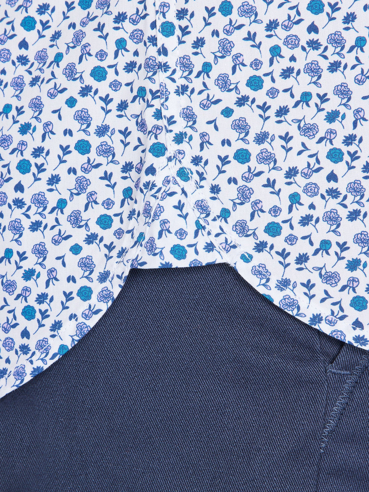 Long Sleeve Floral Pattern Shirt - Purple Clearance