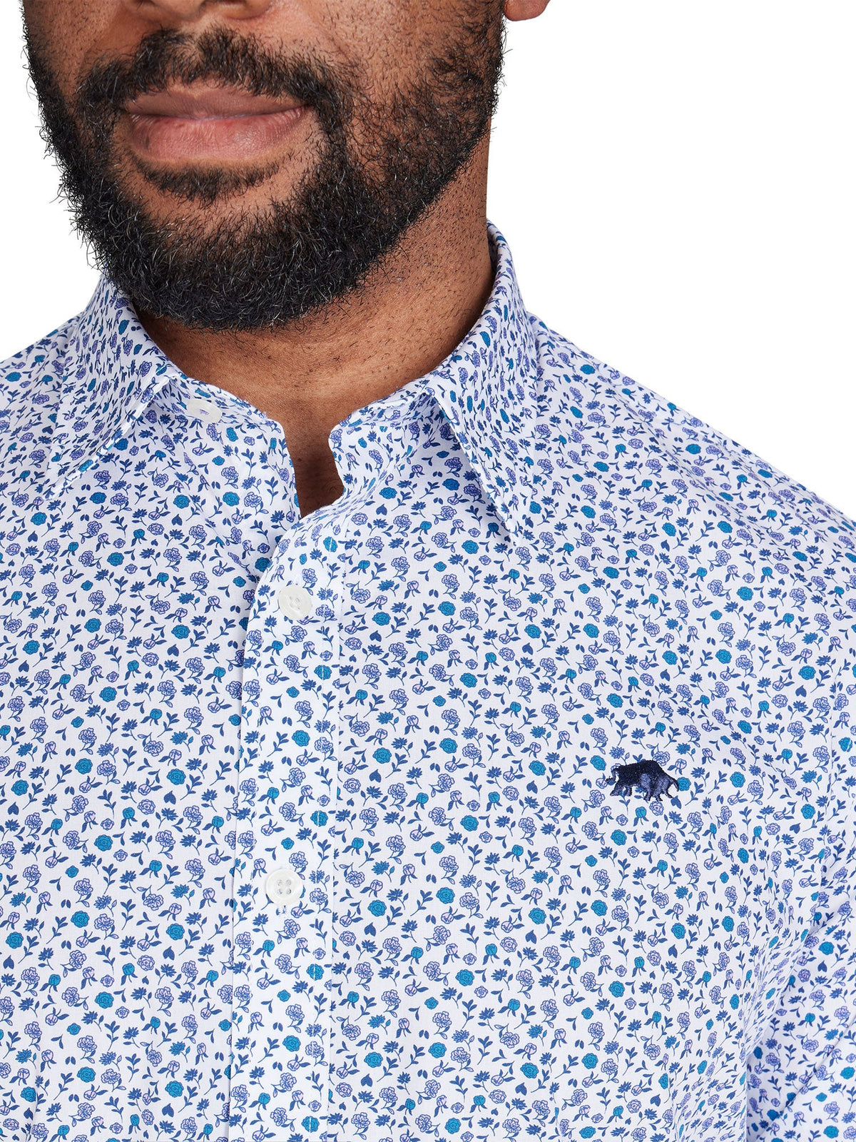 Long Sleeve Floral Pattern Shirt - Purple Clearance