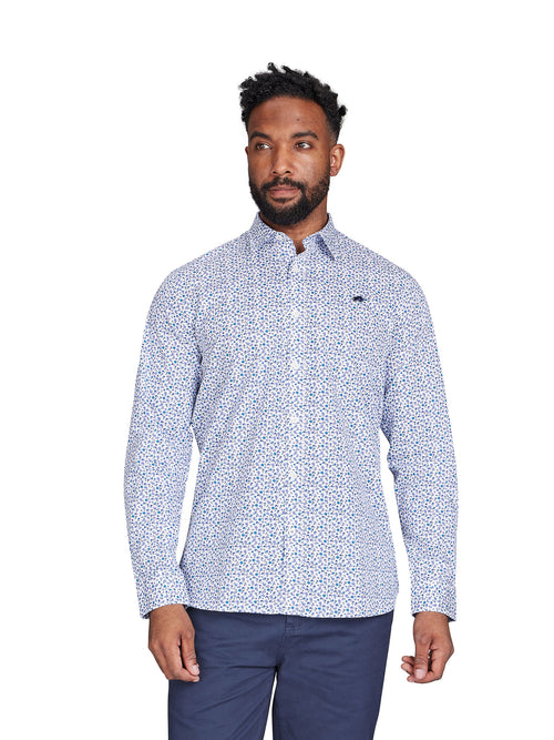 Long Sleeve Floral Pattern Shirt - Purple