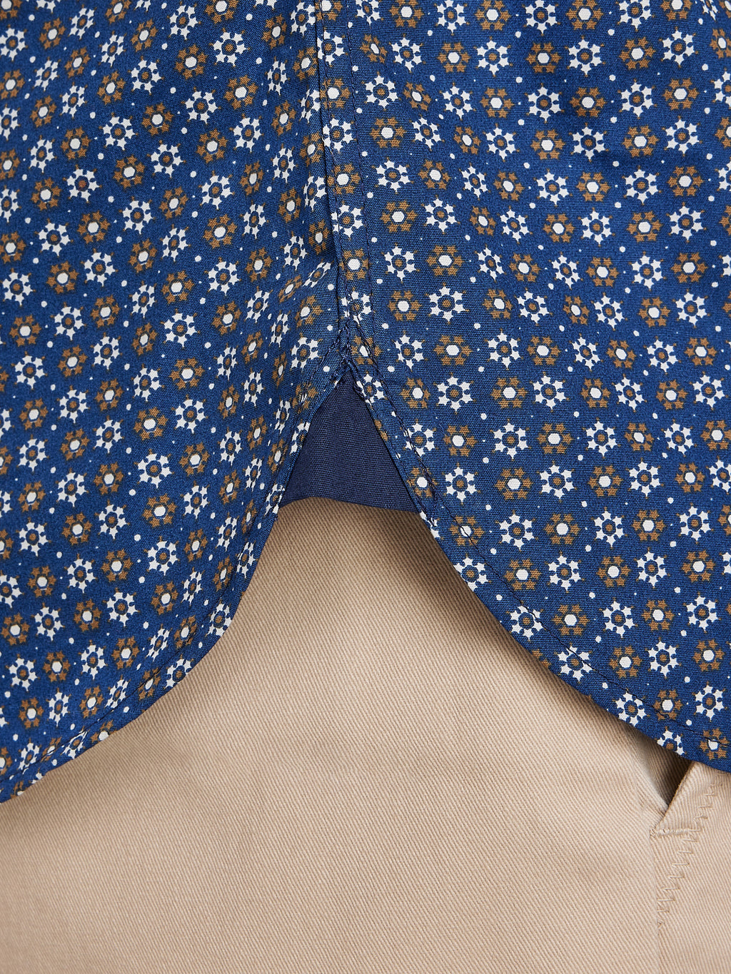 Long Sleeve Geo Hex Shirt - Navy