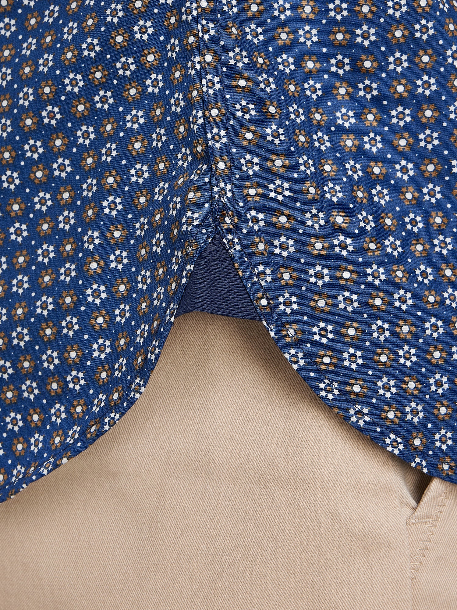 Long Sleeve Geo Hex Shirt - Navy